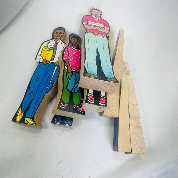 Vintage Inspired Wooden Children Figurines Set Wedgies Career Lot of 9 - Picture 10 of 10